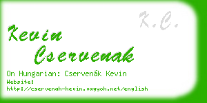 kevin cservenak business card